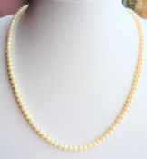 18 inch Cultured Pearl Necklace Silver Clasp
