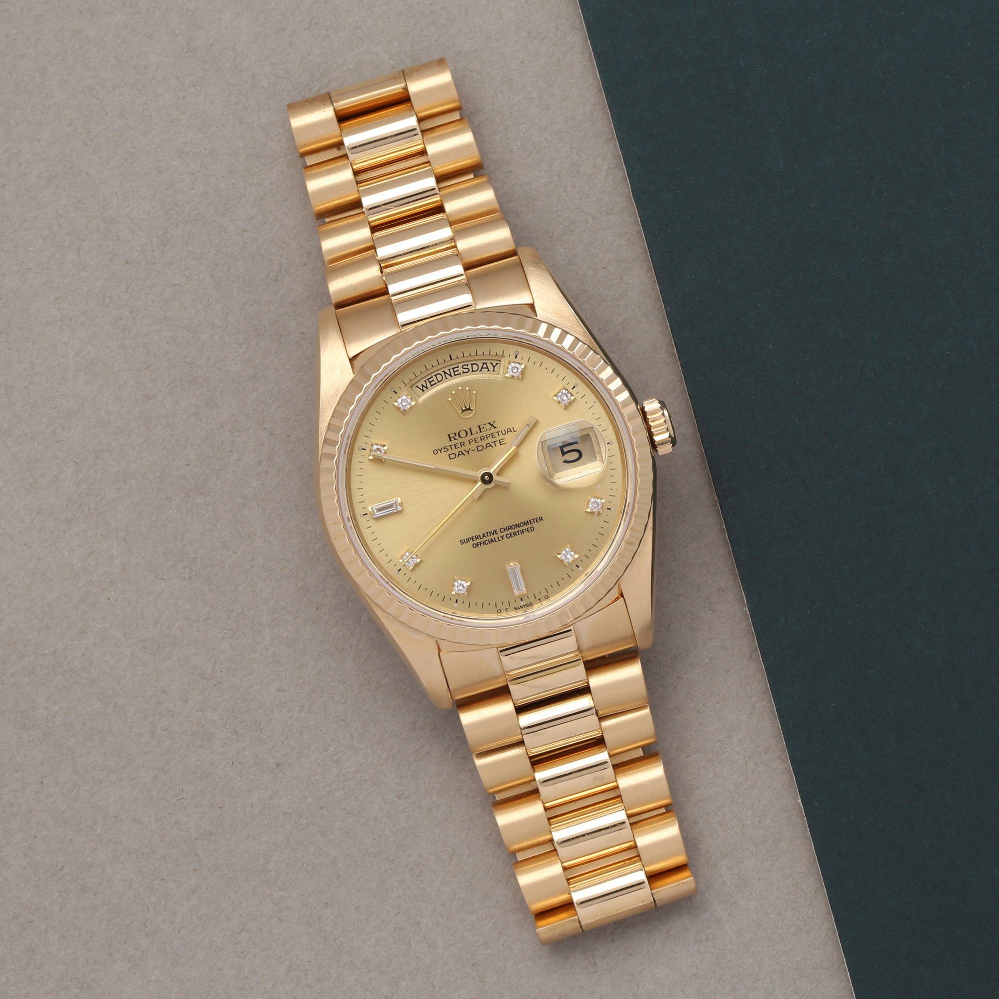 Rolex Day-Date 36 18238A Unisex Yellow Gold Diamond Watch - Image 9 of 10