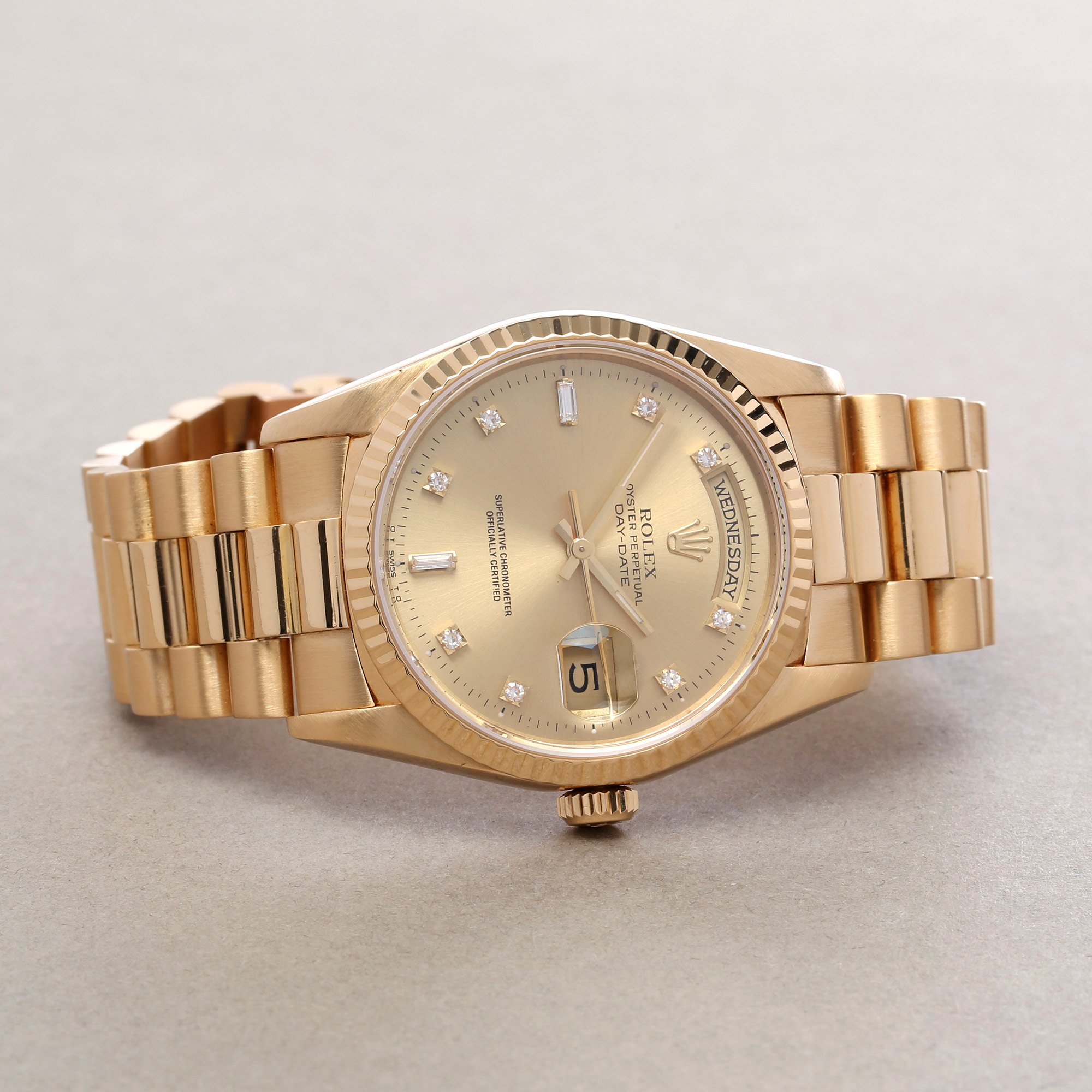 Rolex Day-Date 36 18238A Unisex Yellow Gold Diamond Watch - Image 6 of 10