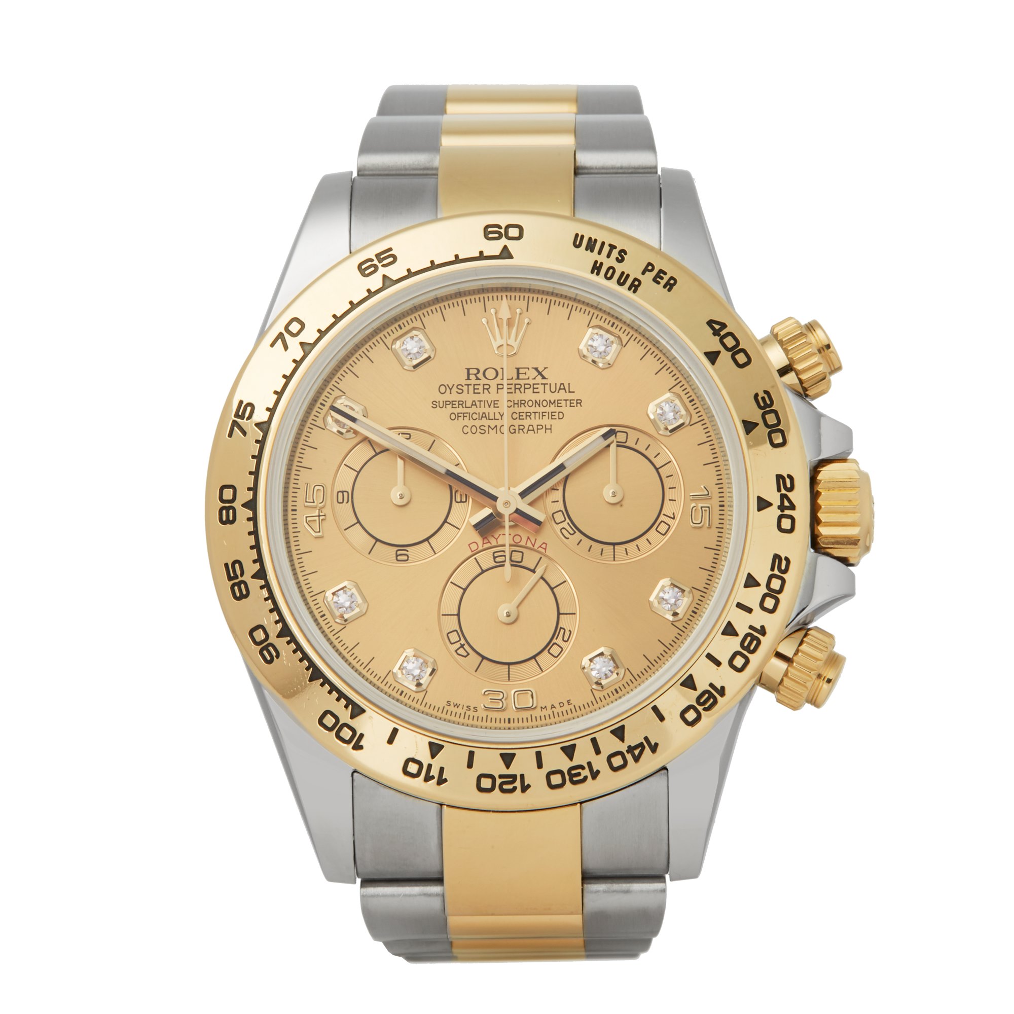 Rolex Daytona 116503 Men's Yellow Gold & Stainless Steel Diamond Chronograph Watch