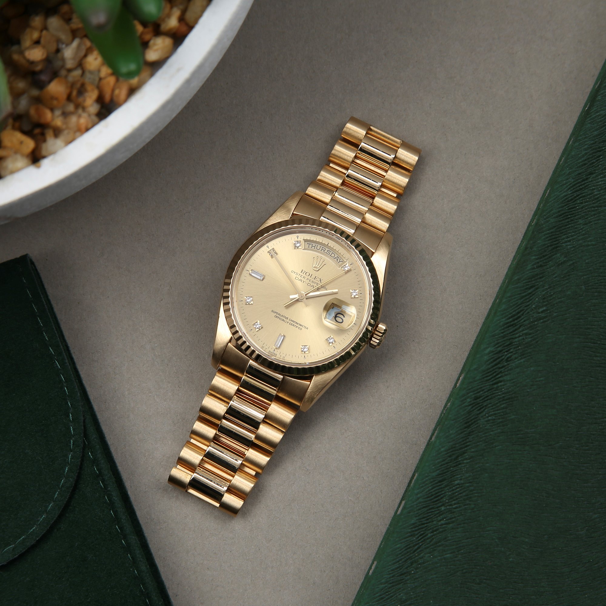 Rolex Day-Date 36 18238A Unisex Yellow Gold Diamond Watch - Image 7 of 10