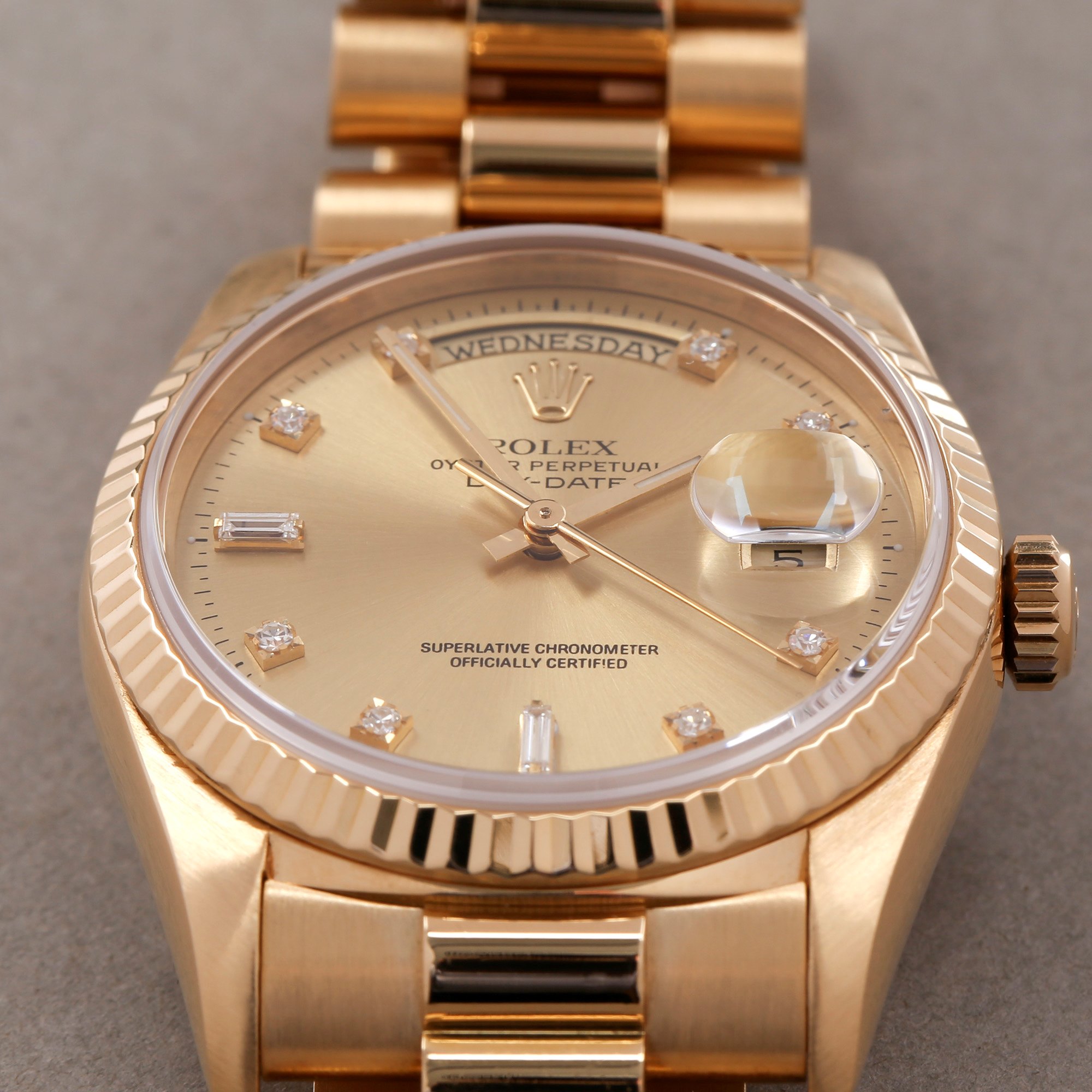 Rolex Day-Date 36 18238A Unisex Yellow Gold Diamond Watch - Image 4 of 10