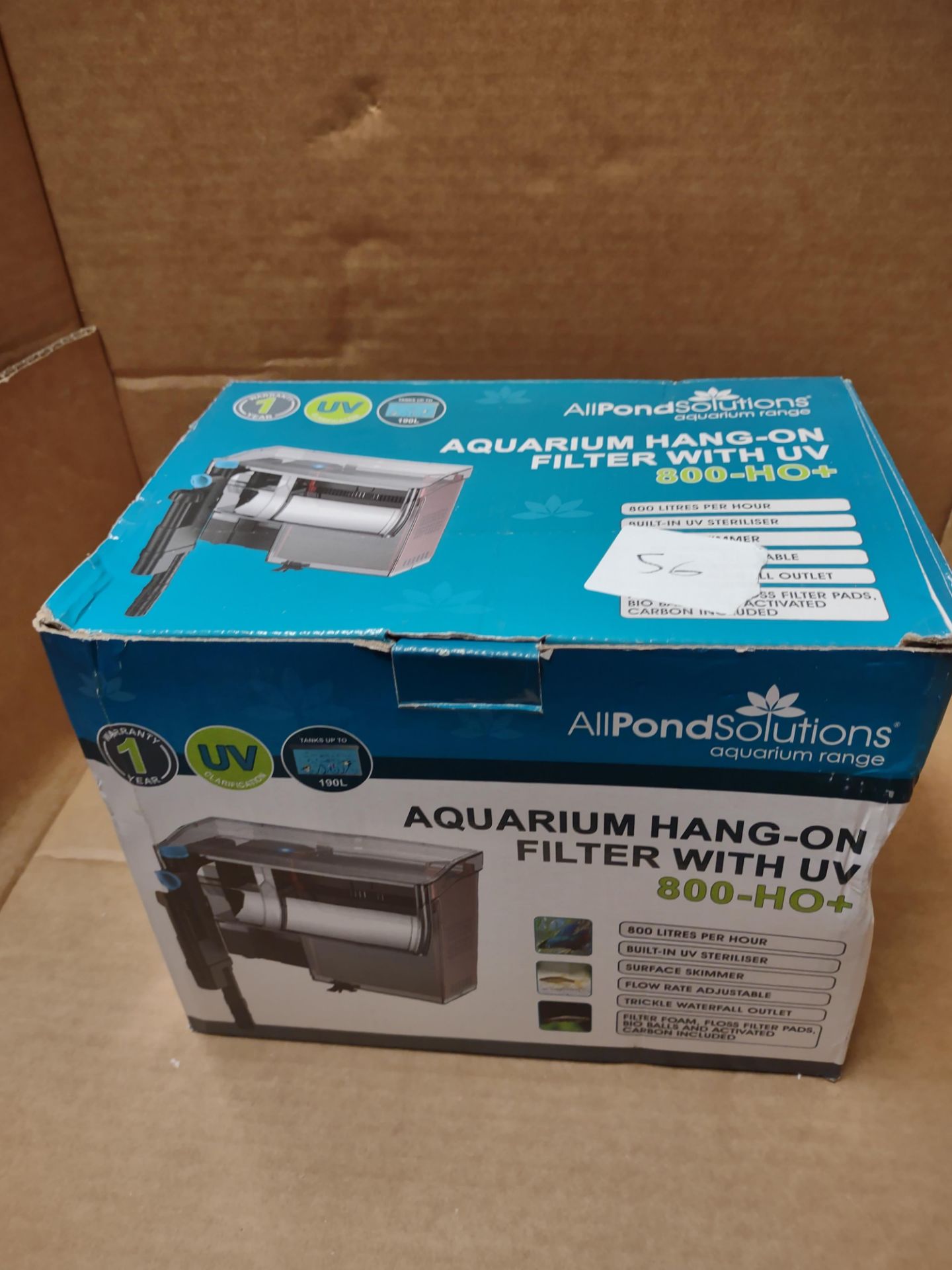 All pond solutions aquarium hang on filter with uv 800-HO+ - RRP £40 Grade U