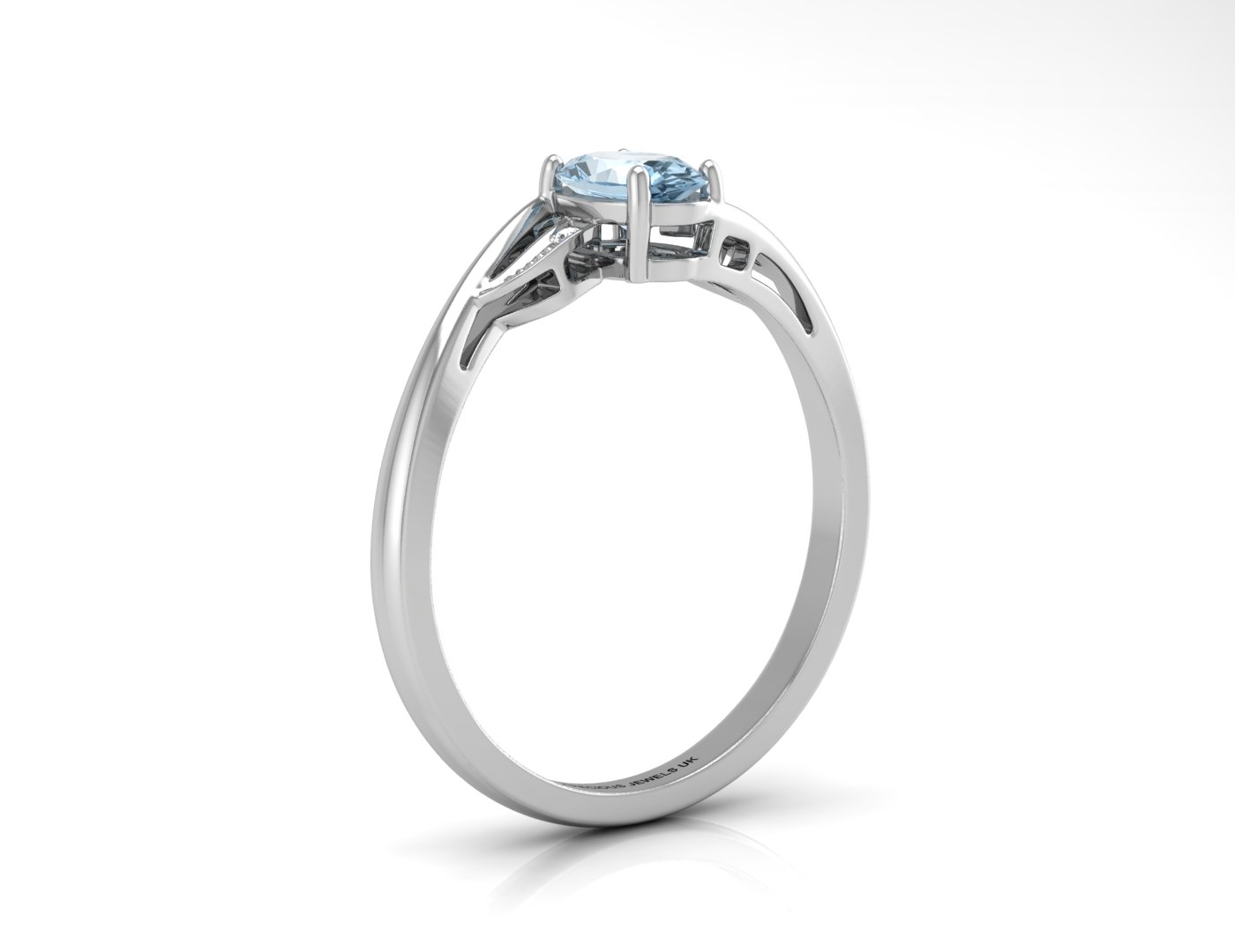 9ct White Gold Fancy Cluster Diamond Blue Topaz Ring - Image 2 of 4