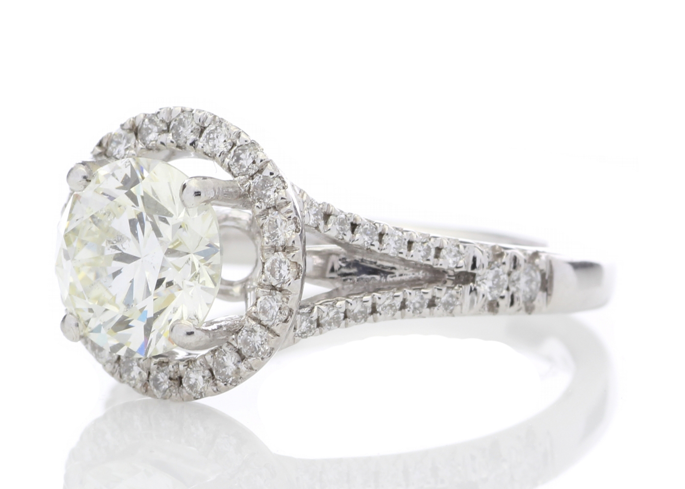 18k White Gold Halo Set Diamond Ring 1.98 Carats - Image 2 of 5