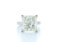 18k White Gold Princess Cut Diamond Ring 10.00 Carats