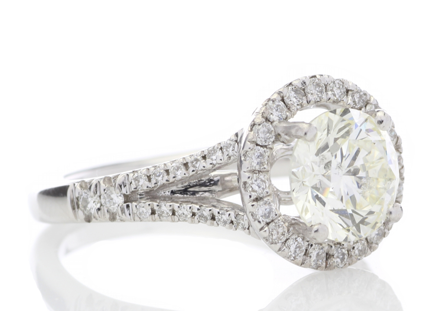 18k White Gold Halo Set Diamond Ring 1.98 Carats - Image 4 of 5