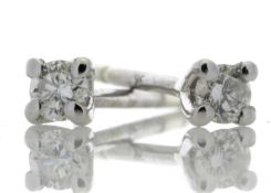 18k White Gold Claw Set Diamond Earring 0.50 Carats