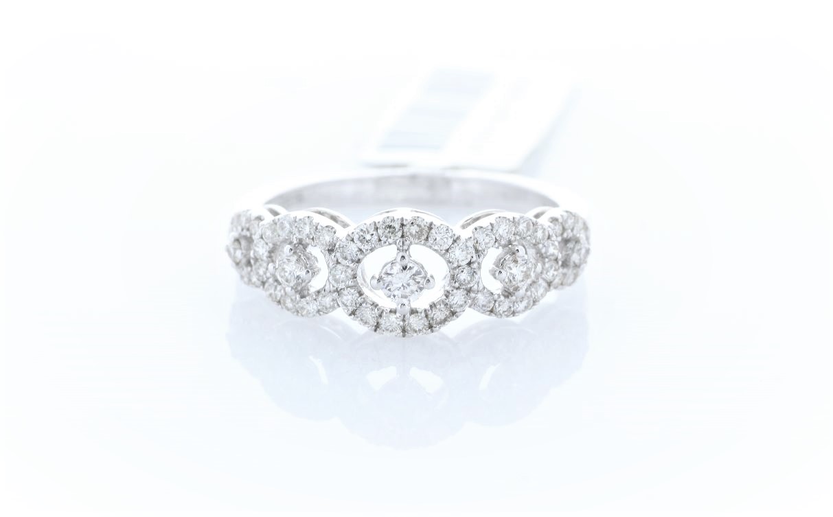18k White Gold Half Eternity Diamond Ring 0.57 Carats