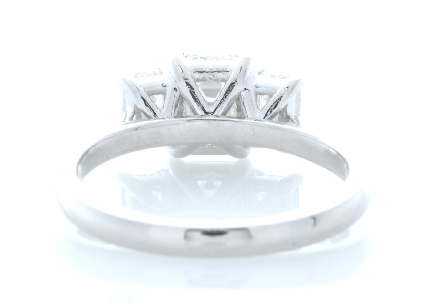 Platinum Three Stone Claw Set Diamond Ring 1.91 Carats - Image 3 of 4