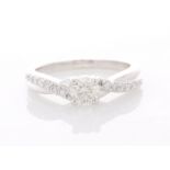 18k White Gold Fancy Claw Set Diamond Ring 0.70 Carats