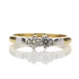 18k Two Stone Claw Set Diamond Ring 0.33 Carats