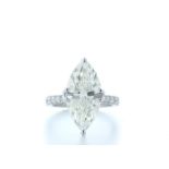 18k White Gold Marquise Cut Diamond Ring 5.70 Carats