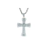 18k White Gold Diamond Cross Pendant and Chain 5.12 Carats Carats