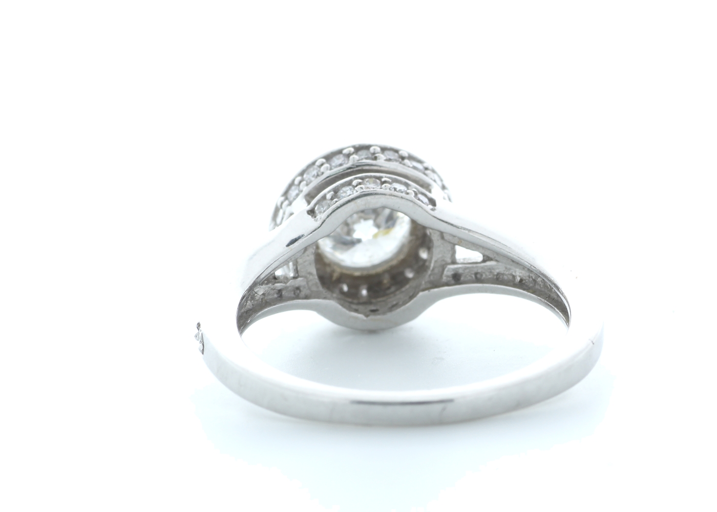 18k White Gold Single Stone With Halo Setting Ring 1.64 (1.01) Carats - Image 3 of 5