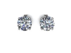 9ct White Gold Claw Set Diamond Earrings 0.40 Carats