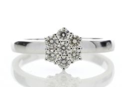 9ct White Gold Diamond Cluster Ring 0.45 Carats