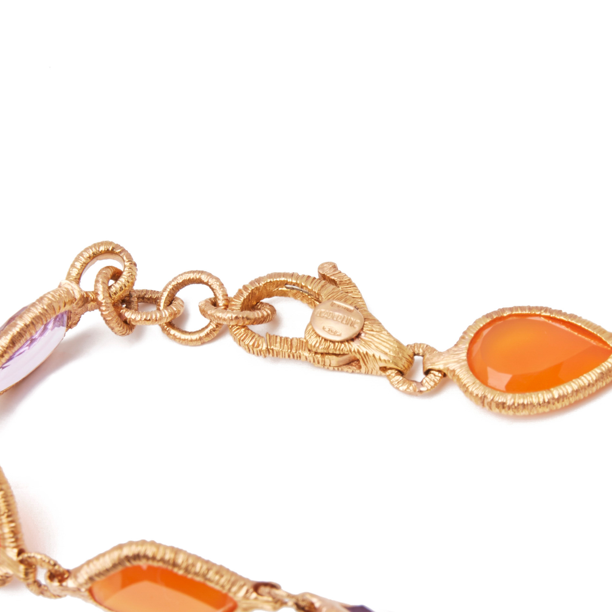 Unbranded 18ct Yellow Gold Carnelian and Amethyst Bracelet - Image 4 of 7