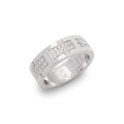 Hermes 18ct White Gold Kilim Diamond Ring
