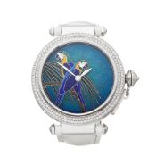 Cartier Pasha de Cartier WJ124006 or 3142L Ladies White Gold Enamel Dial Watch