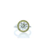 18ct White Gold Halo Set Diamond Ring 3.43 Carats