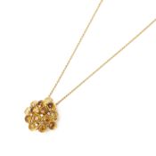 Unbranded 18ct Yellow Gold Citrine and Diamond Pendant