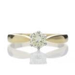 18ct Single Stone Fancy Yellow Diamond Ring 0.56 Carats