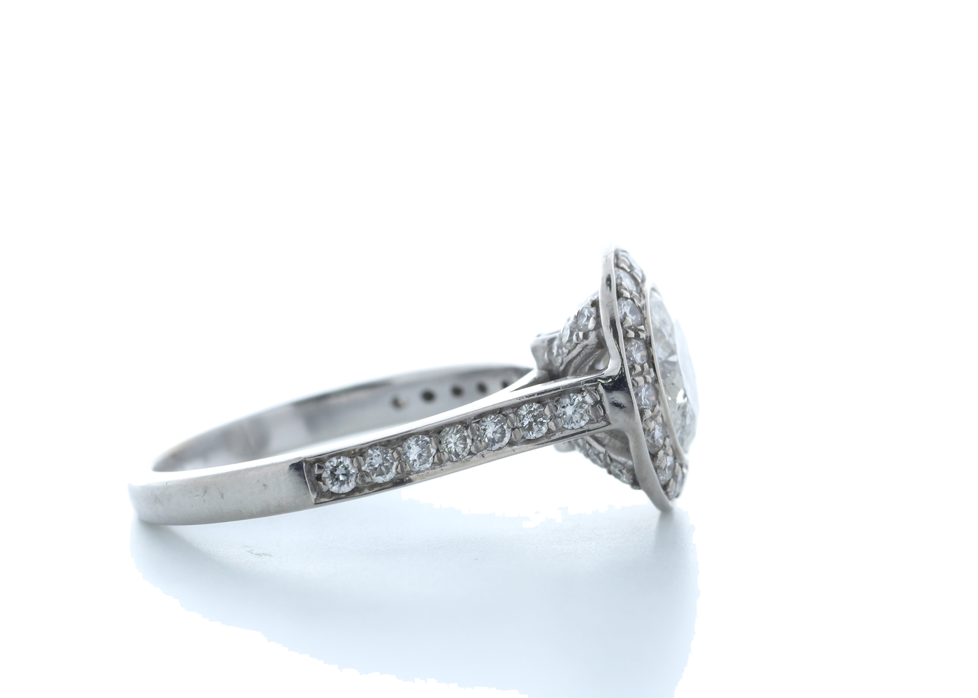 18ct White Gold Single Stone With Halo Setting Ring 2.00 (1.50) Carats - Image 4 of 5