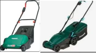 (R5F) 2x Qualcast Items. 1x QE34 34cm 1400W Electric Rotary Lawn Mower. 1x 32cm 400W Electric Cylin