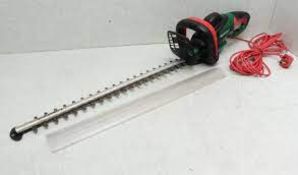 (R5O) 3 Items. 1x Qualcast Corded 55cm Electric Pivot Hedge Trimmer. 1x Bosch Corded Hedge Trimmer