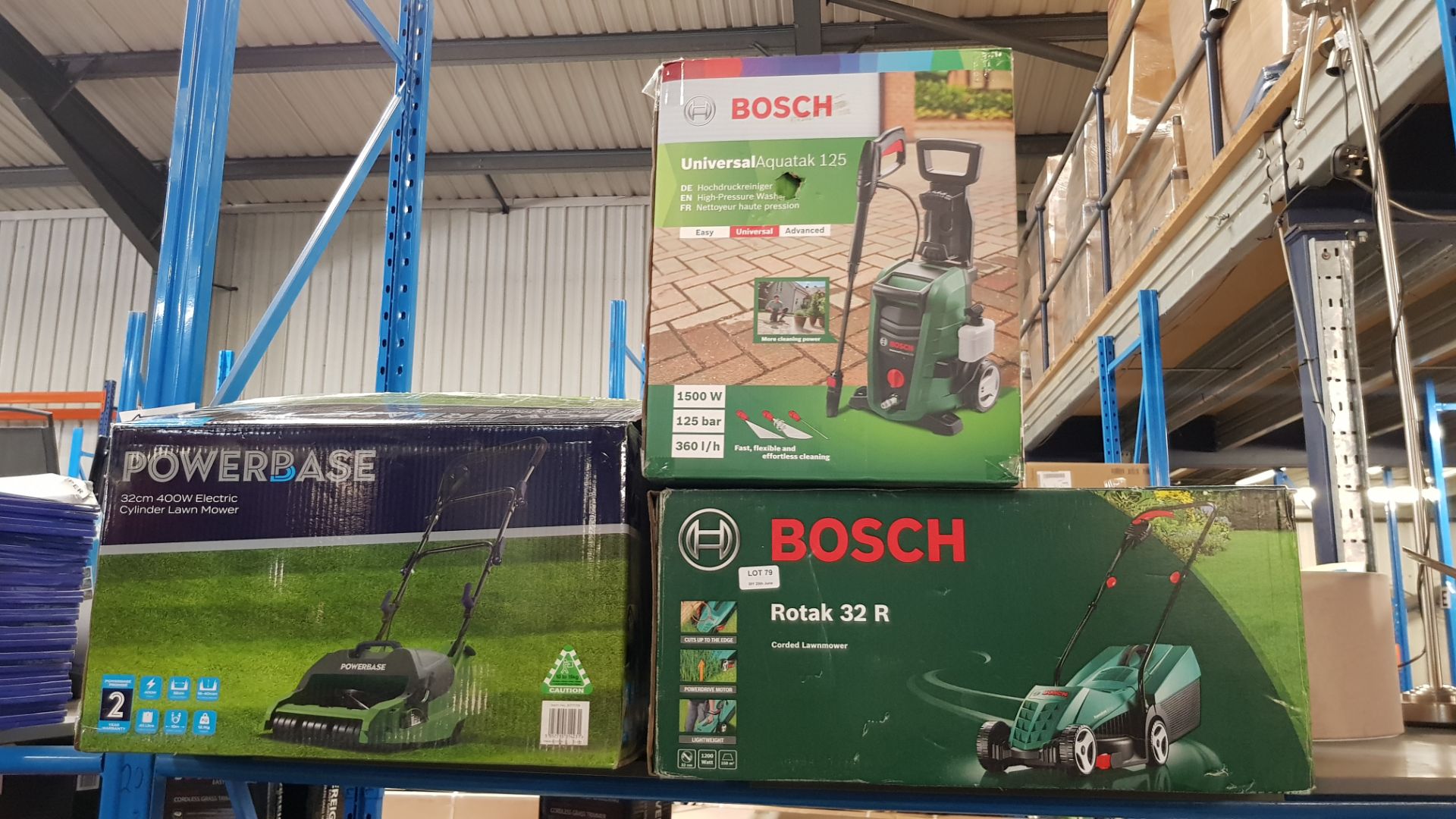 (R5A) 3 Items. 1x Bosch Universal Aquatak 125 High Pressure Washer. 1x Bosch Rotak 32R Corded Lawnm - Image 4 of 4