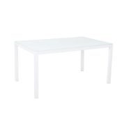 (R9J) 1x Malindi Table RRP £200. Powder Coated Aluminium Frame. Toughened Glass Table Top. (H74xW15