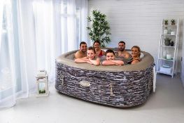 (R8D) 1x Clever Spa Sorrento 6 Person With Multi Coloured Lights RRP £650. (1.85M x 1.85M x 0.65 Hi