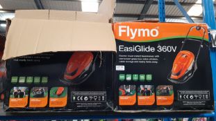 (R4K) 2x Flymo Easiglide 360V Electric Hover Collect Lawnmower.