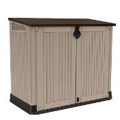 1x Keter Store It Out Midi Outdoor Plastic Garden Storage Shed 800L RRP £110. Beige Brown (L132 x W