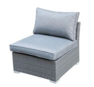 (R8E) 2x Bambrick Synthetic Rattan Grey Garden Chairs With 4x Seat Cushions Only (Photo Shows Seat