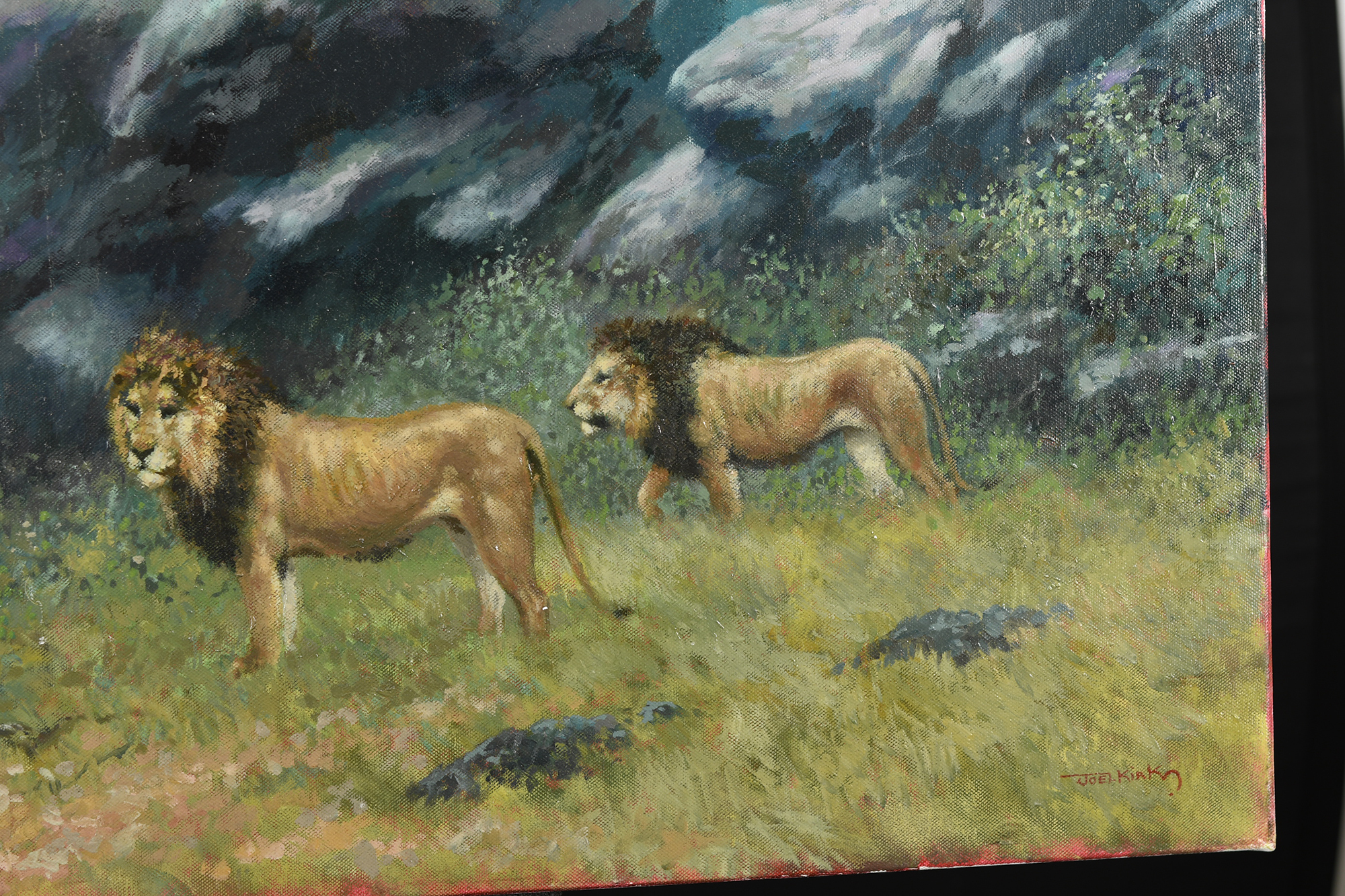 Joel Kirk Original Oil on Canvas ""Pride of Africa"" - Image 2 of 10