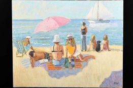 The late John Ash Oil on Canvas Beach Scene