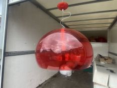 3 Red Plastic. Hanging lights