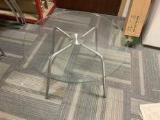 High quality Tempered glass coffee table with brushed stainless steel legs