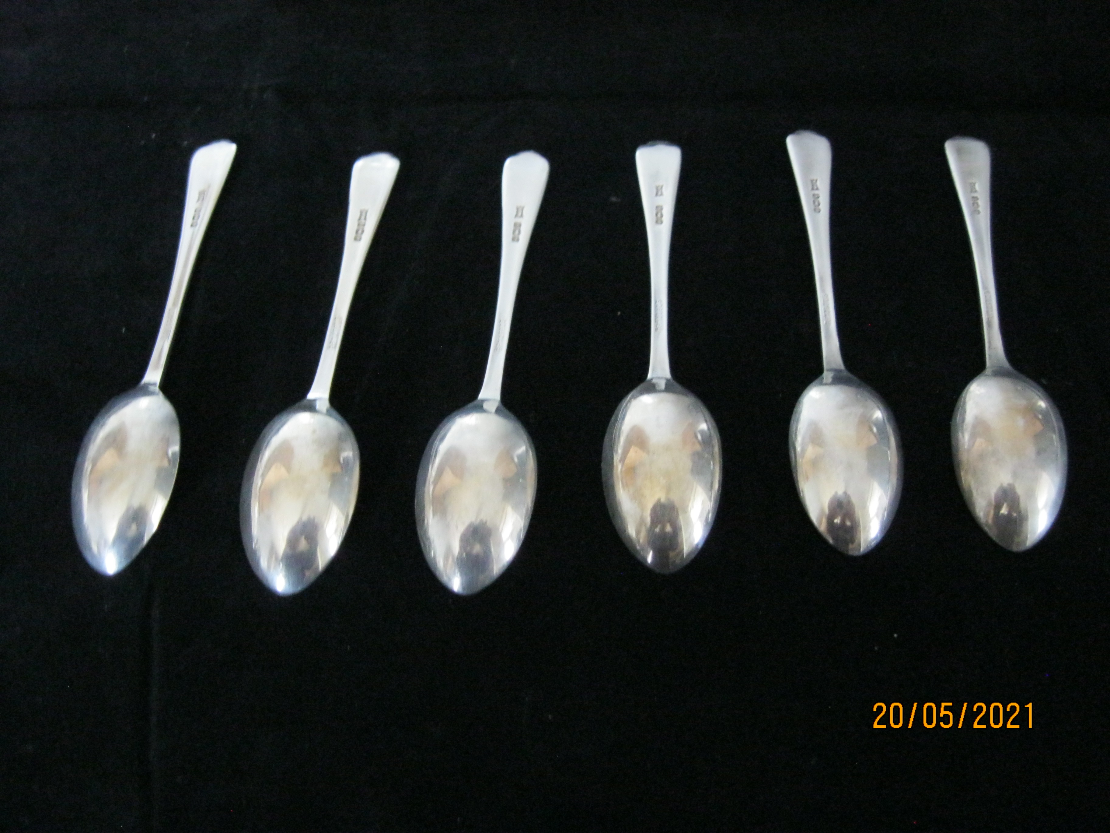 Vintage Case Set Six Silver Golf Pattern Tea Spoons 1933 - Image 4 of 7