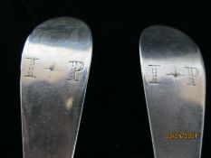 Pair Of Georgian Sterling Silver Table / Serving Spoon 1798 London