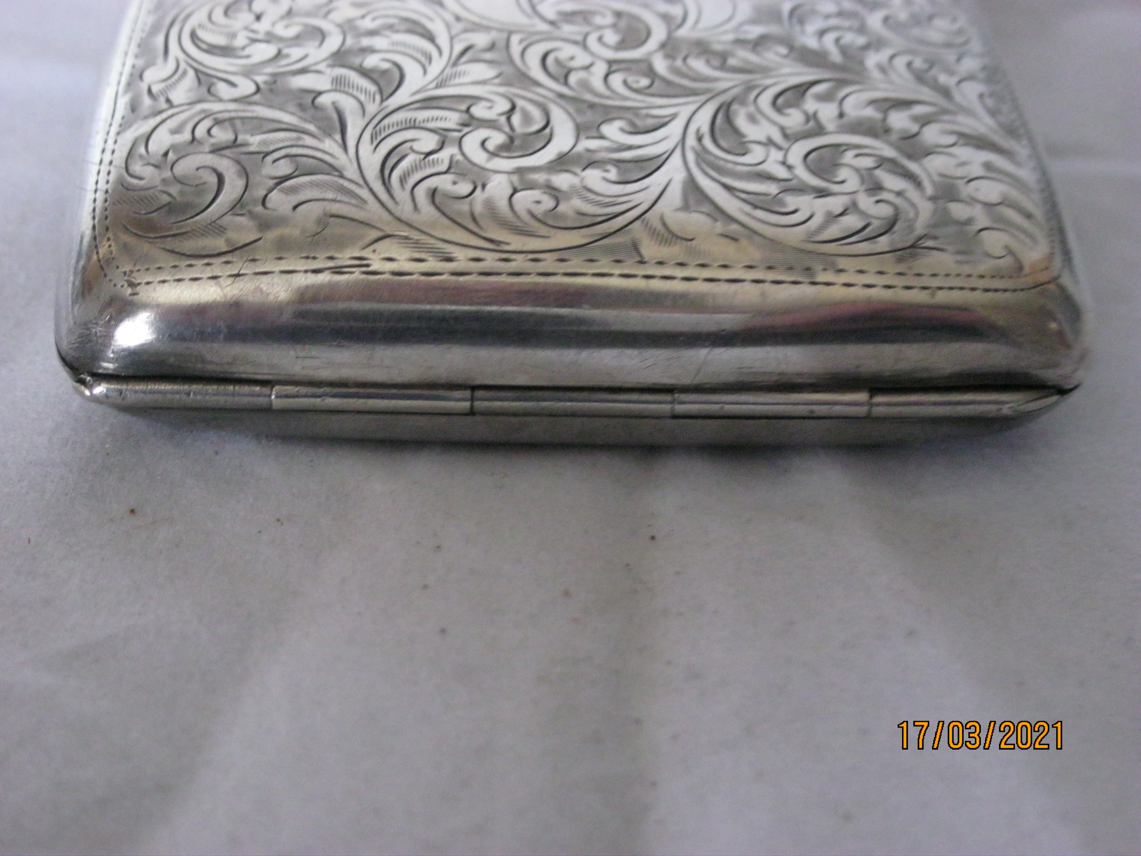 Antique Sterling Silver Cigarette Case 1921 - Image 5 of 11