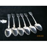 Set Of Six Georgian Sterling Silver Teaspoons 1812 Exeter