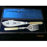 Vintage Fish Serving Set In Case