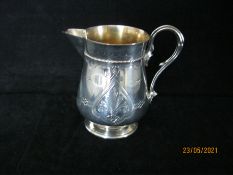 Antique Sterling Silver Gilt Creamer 1870 Elkington & Co