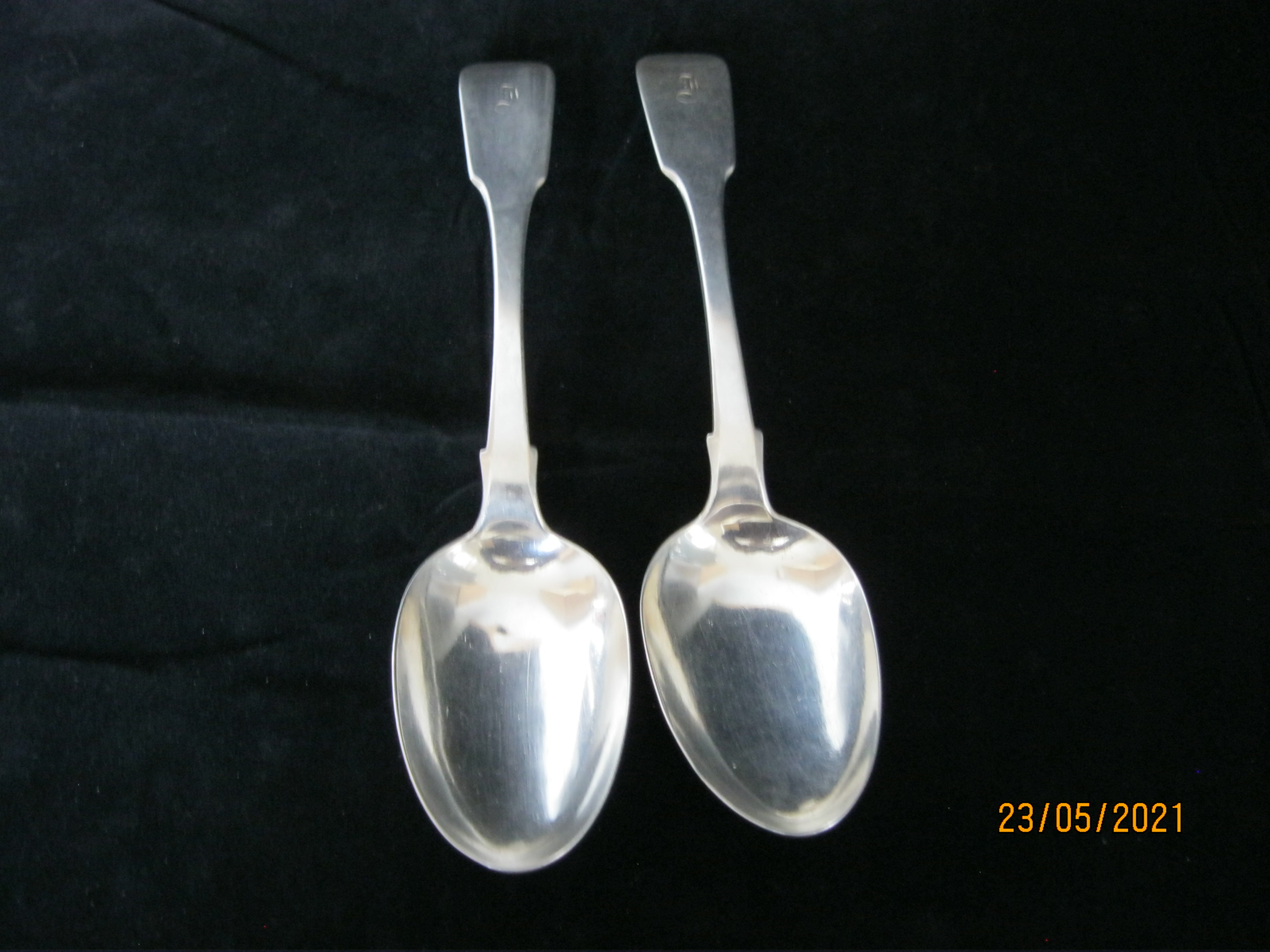 Matching Pair Antique Victorian Table / Serving Spoons 1850 Edinburgh - Image 7 of 7