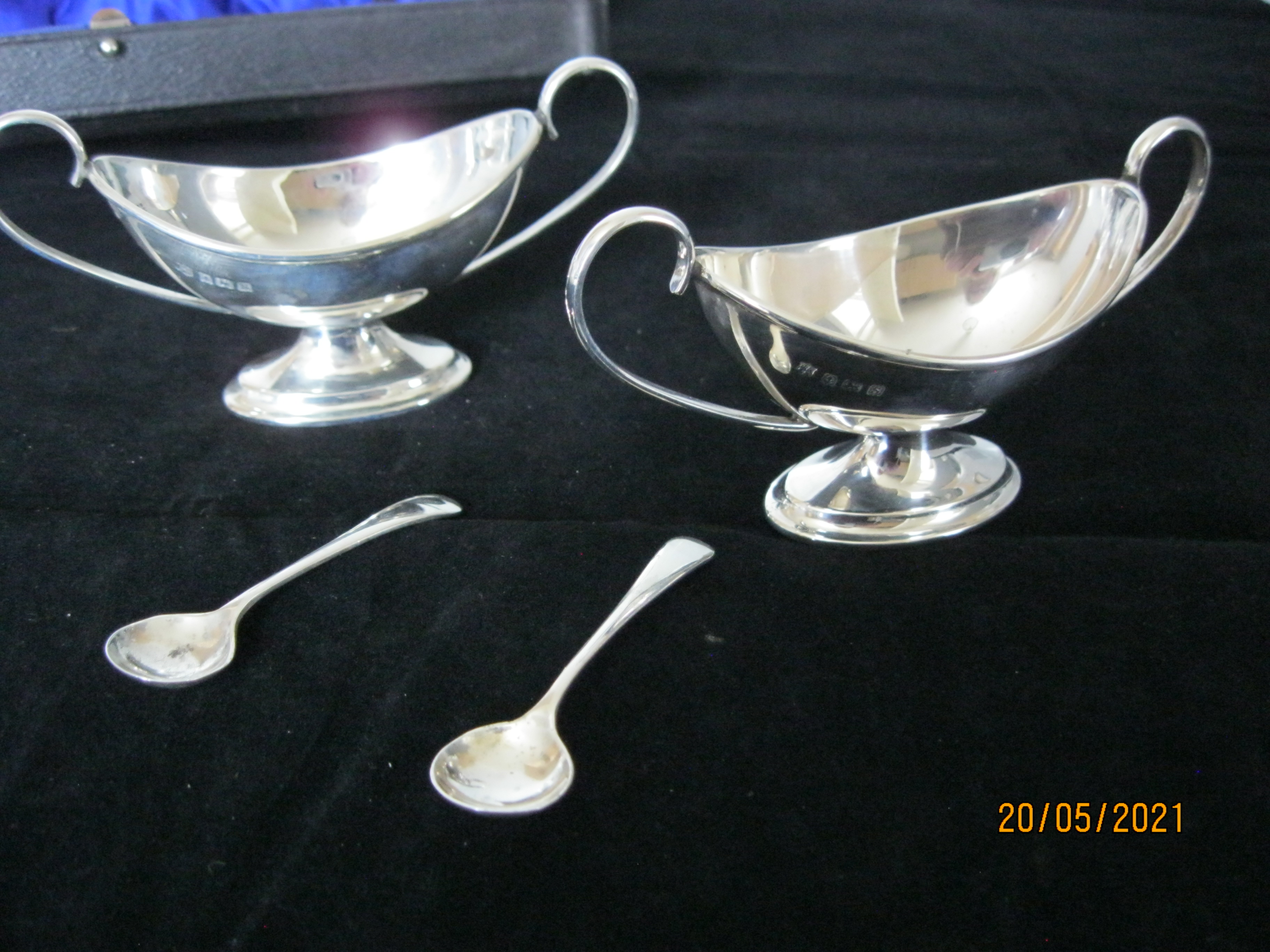 Antique Sterling Silver Cased Condiment Set 1917 - Image 3 of 7
