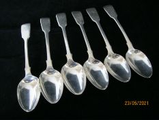 Group Of Six Georgian Desert Spoons 1828 - 142