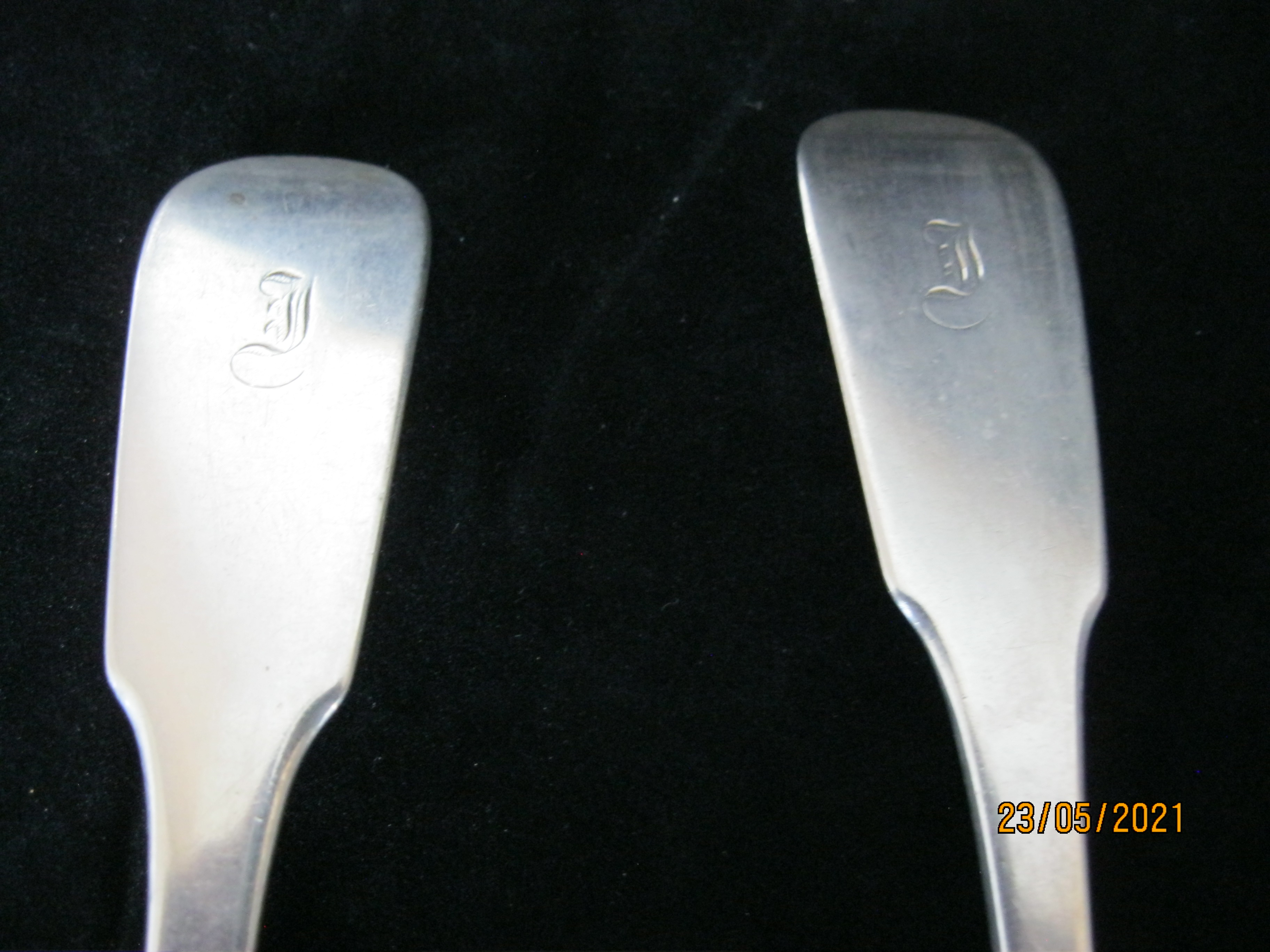 Matching Pair Antique Victorian Table / Serving Spoons 1850 Edinburgh - Image 3 of 7